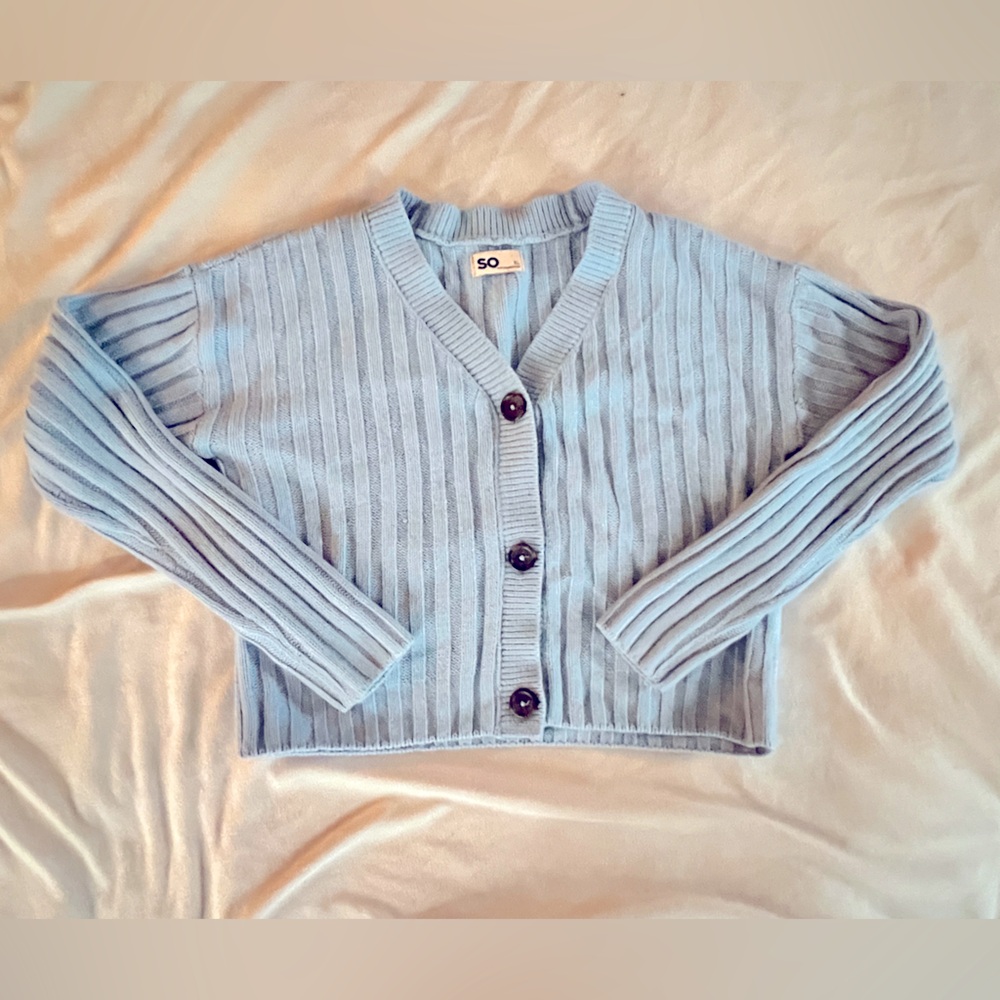 SO Girl’s Blue Ribbed Sweater